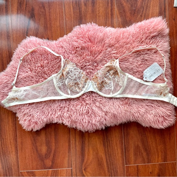 🐚 NWT La Perla Love Stone Embroidered Stretch-Tulle Underwire Lingerie Set 🐚 - Picture 4 of 11